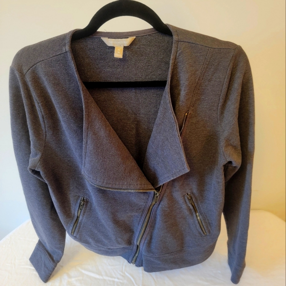 Banana Republic Asymetrical Zip Sweater Jacket